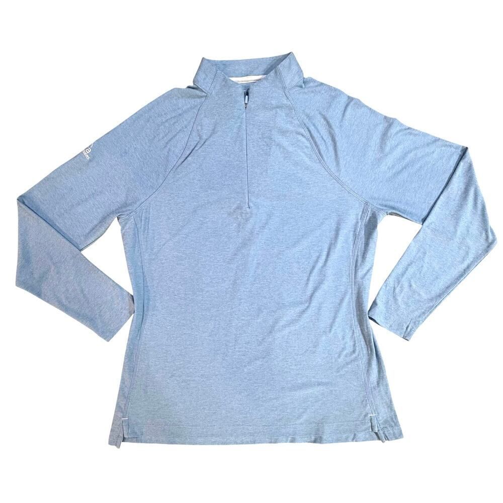 Peter Millar Perth Performance Quarter-Zip Women’s Large Carolina Blue Logo UPF